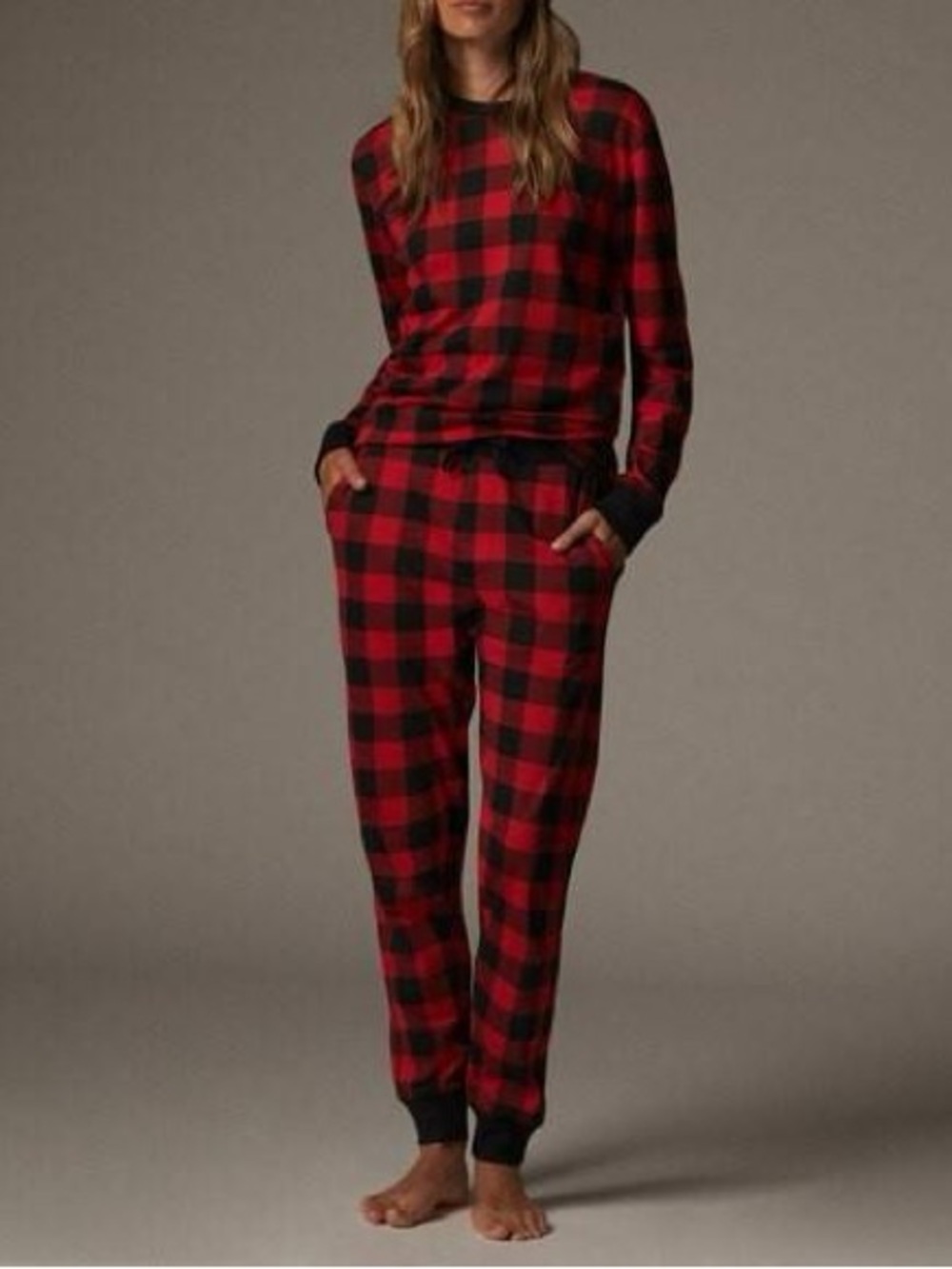 Indigo Red and Black Buffalo Plaid Pajama Set